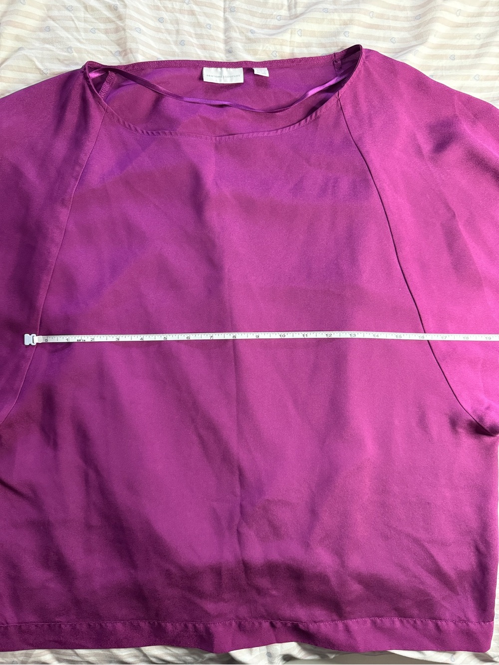 New York & Company Magenta Boatneck Blouse - Picture 6 of 8